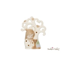 Bomboniera Bambina Prima Comunione con albero in porcellana led