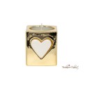 Bomboniera Portacandela piccolo oro con cuore