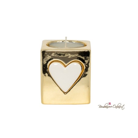 Bomboniera Portacandela piccolo oro con cuore