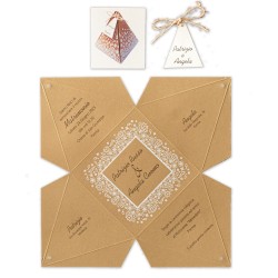 Partecipazione Matrimonio box piramide con cornice - 315371-C23