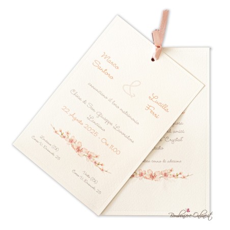 Partecipazione Matrimonio Fiori di pesco