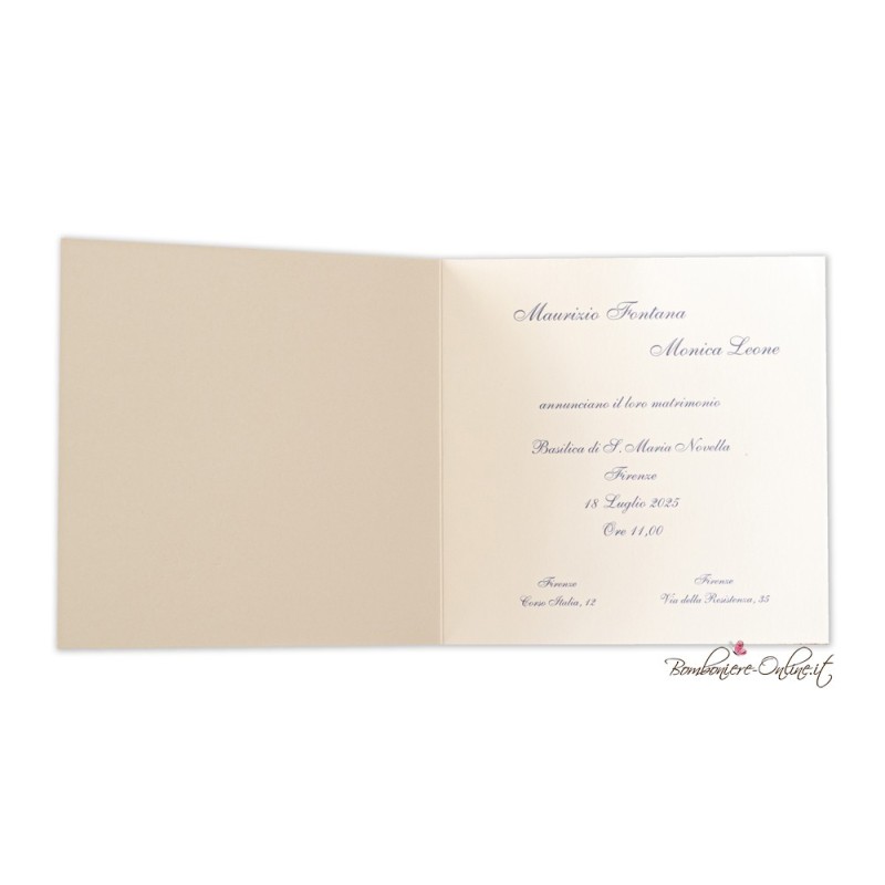 Partecipazione Matrimonio Classica liscia