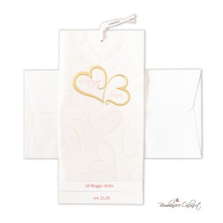Partecipazione Matrimonio 3 Fogli Cuori