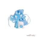 Scatolina in legno sacchetto portaconfetti albero con orsetto azzurro