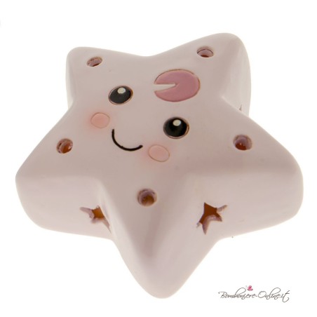Bomboniera star stella rosa in resina con led