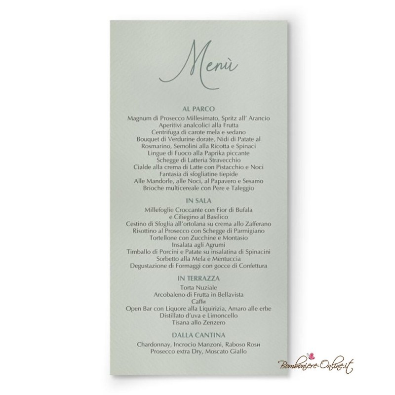 Partecipazione Matrimonio minimal con fascia verde