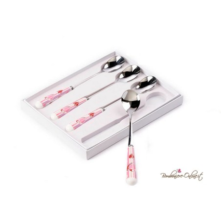 Bomboniera Set 4 Cucchiaini cuori