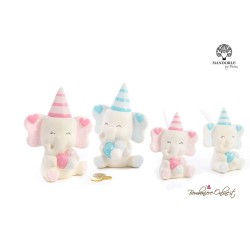 Bomboniera Battesimo Profumatore Elefante con cappello azzurro o rosa