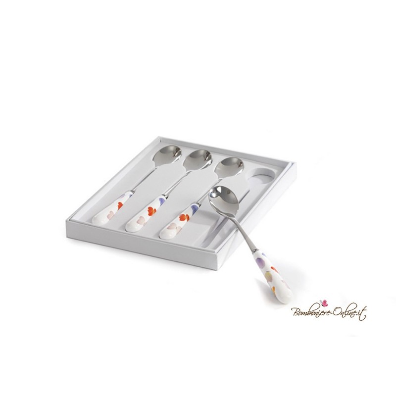 Bomboniera Set 4 Cucchiaini Farfalle