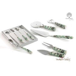 Bomboniera Set 2 pezzi formaggio decoro floreale