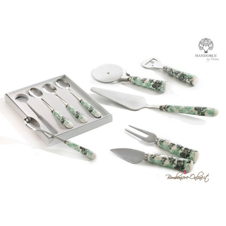 Bomboniera Set 2 pezzi formaggio decoro floreale