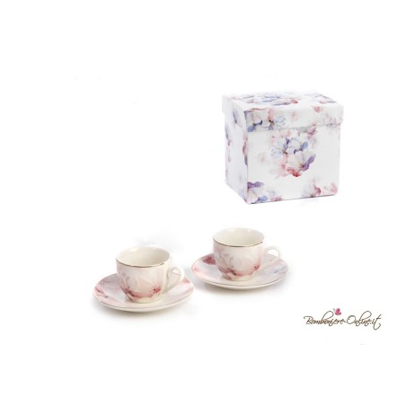 Bomboniera Set Caffè Fiori Acquarello