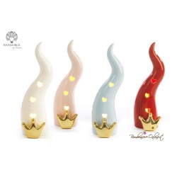 Bomboniera Cornetto Portafortuna Rosso con Corona e luce led