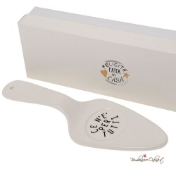 Bomboniera Paletta Torta in Ceramica con Frase