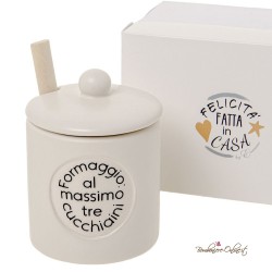 Bomboniera Formaggiera in Ceramica con Frase