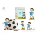 Bomboniera Salvadanaio Bambino Calciatore in Maglia Azzurra