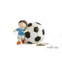 Bomboniera Salvadanaio Bambino Calciatore in Maglia Azzurra