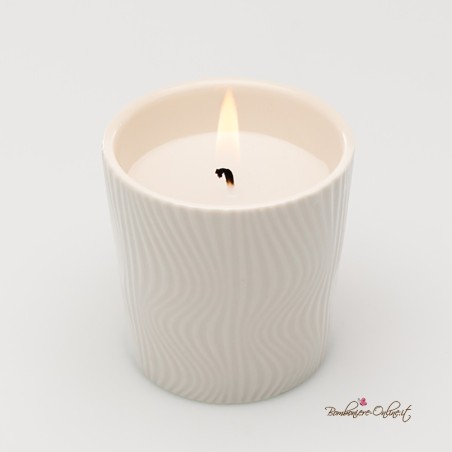 Bomboniera Candela Bicchiere Porcellana bianca Simply Light