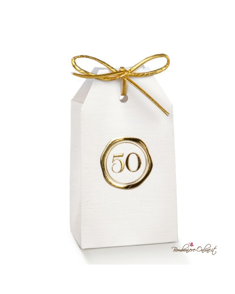 Scatolina portaconfetti 50° Anniversario Matrimonio oro - SGN