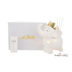 Bomboniera Profumatore ELEFANTE  con corona Con Luce Led