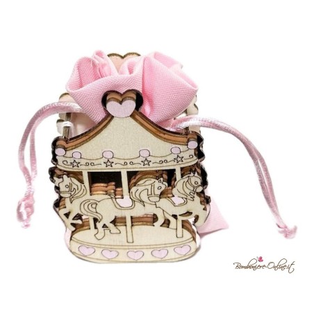 Portaconfetti Giostra Carosello Rosa