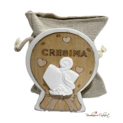Scatolina Legno Portaconfetti Palloncino Santa Cresima
