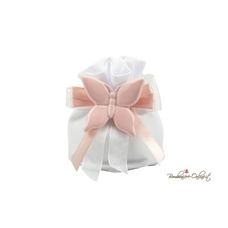Sacchetto Portaconfetti Farfalla Magnete Rosa