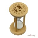 Bomboniera Clessidra base in legno frase Mondo