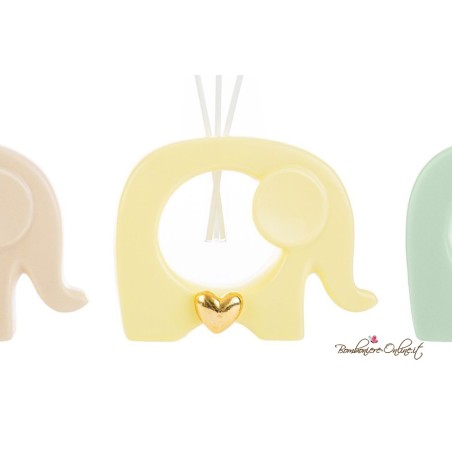 Profumatore Elefantino Colori Pastello Cuore Oro
