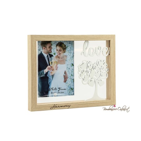 Bomboniera Cornice Portafoto legno Albero della vita Love