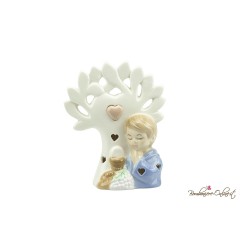 Bomboniera in Porcellana Bimbo Prima Comunione Albero della Vita