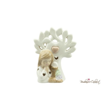 Bomboniera Bambina Prima Comunione Albero della Vita Luce Led