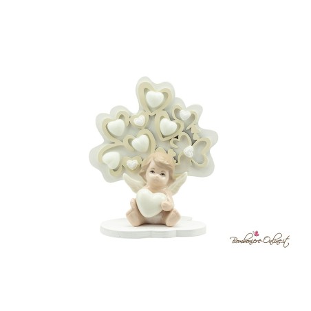 Bomboniera Albero della Vita con Cuori Tortora con Albero della Vita
