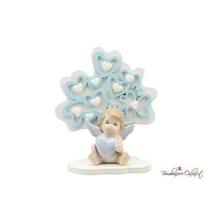 Bomboniera Albero della Vita con Angelo in Porcellana Azzurro