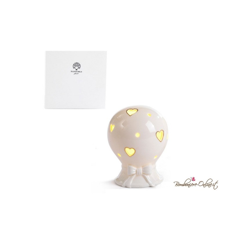 Bomboniera Palloncino fori a cuore e luce led