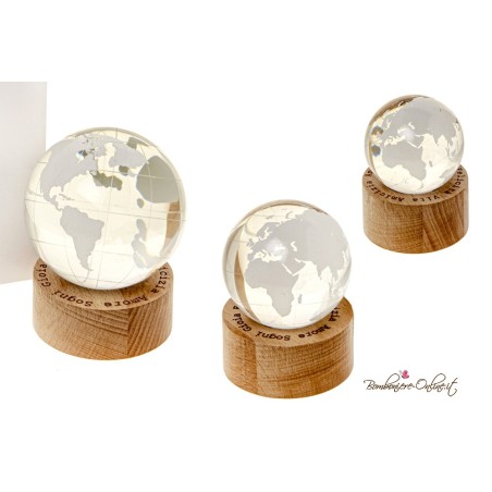 Bomboniera tema viaggio Globo grande di vetro con luce led