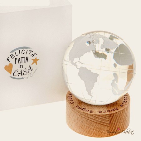 Bomboniera tema viaggio Globo grande di vetro con luce led