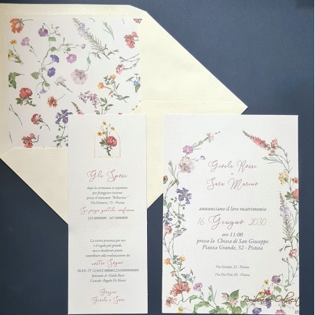 Partecipazione Nozze Grafica Botanica