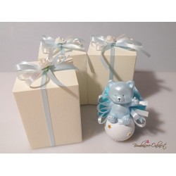 Bomboniera Battesimo Orsetto Spiritoso su sfera azzurro o rosa