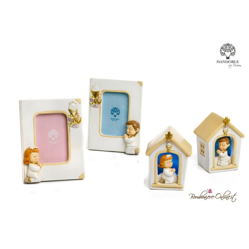 Bomboniera Bambino Prima Comunione Casetta con Luce Led