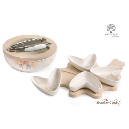 Bomboniere Utili Set Ciotola e Schiaccianoci "Foglie delicate"