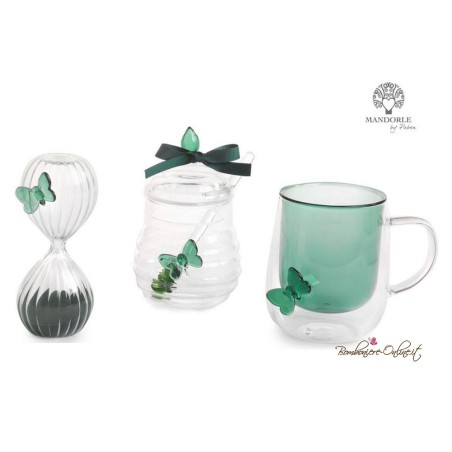 Bomboniera Tazza in Vetro con Farfalla Verde