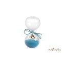 Bomboniera Clessidra Azzurra Grande con Cuore Oro