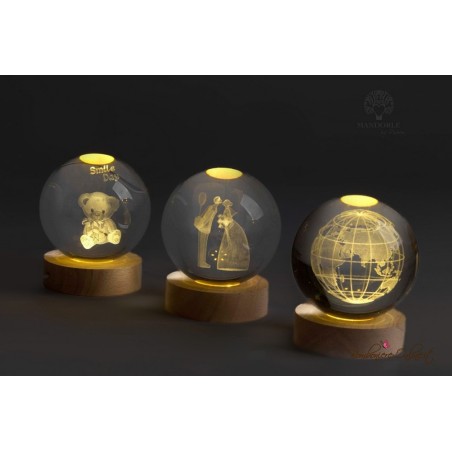 Bomboniera Globo Piccolo Mappamondo con Luce Led