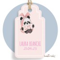 Tag Rosa Panda Bimba stampa inclusa