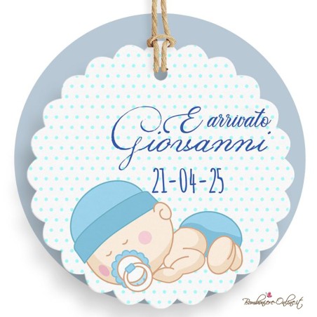 Tag Azzurro Bimbo Dolce Nanna stampa inclusa