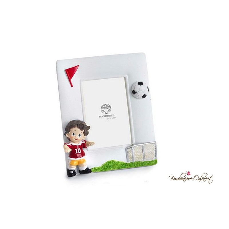 Bomboniera Cornice Portafoto Bambino Calciatore