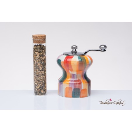 Bomboniera Solidale Macinapepe Brush Dipinto a Mano c/Pepe