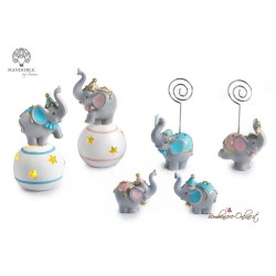 Bomboniera Elefantino del Circo Rosa Clip Portafoto/Portamemo