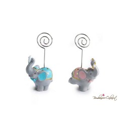 Bomboniera Elefantino del Circo Rosa Clip Portafoto/Portamemo